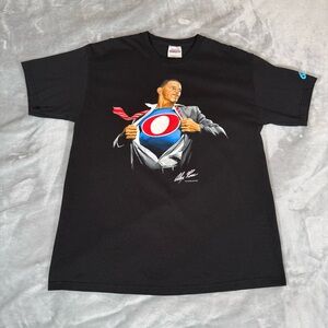 Vintage Obama Superman T Shirt Mens Large Slim Fit Graphitti Black 2008
